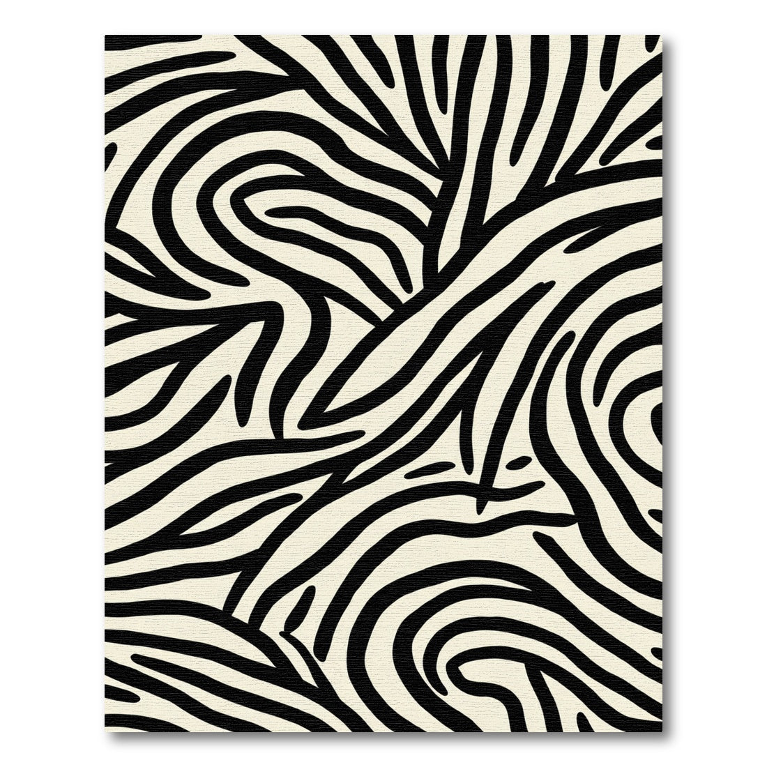 Bold Black Cream Zebra Stripe Rug