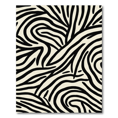 Bold Black Cream Zebra Stripe Rug
