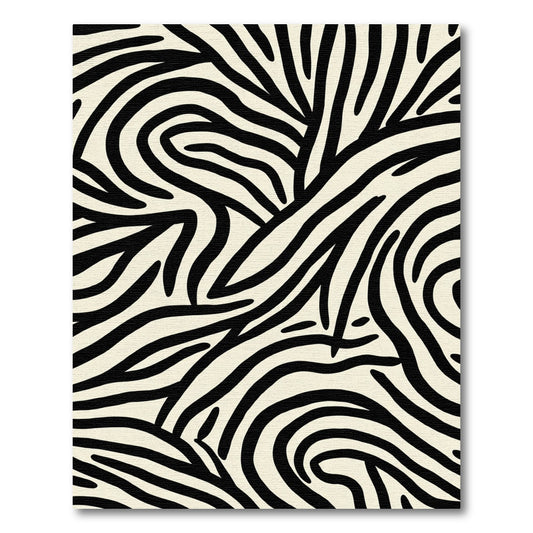 Bold Black Cream Zebra Stripe Rug