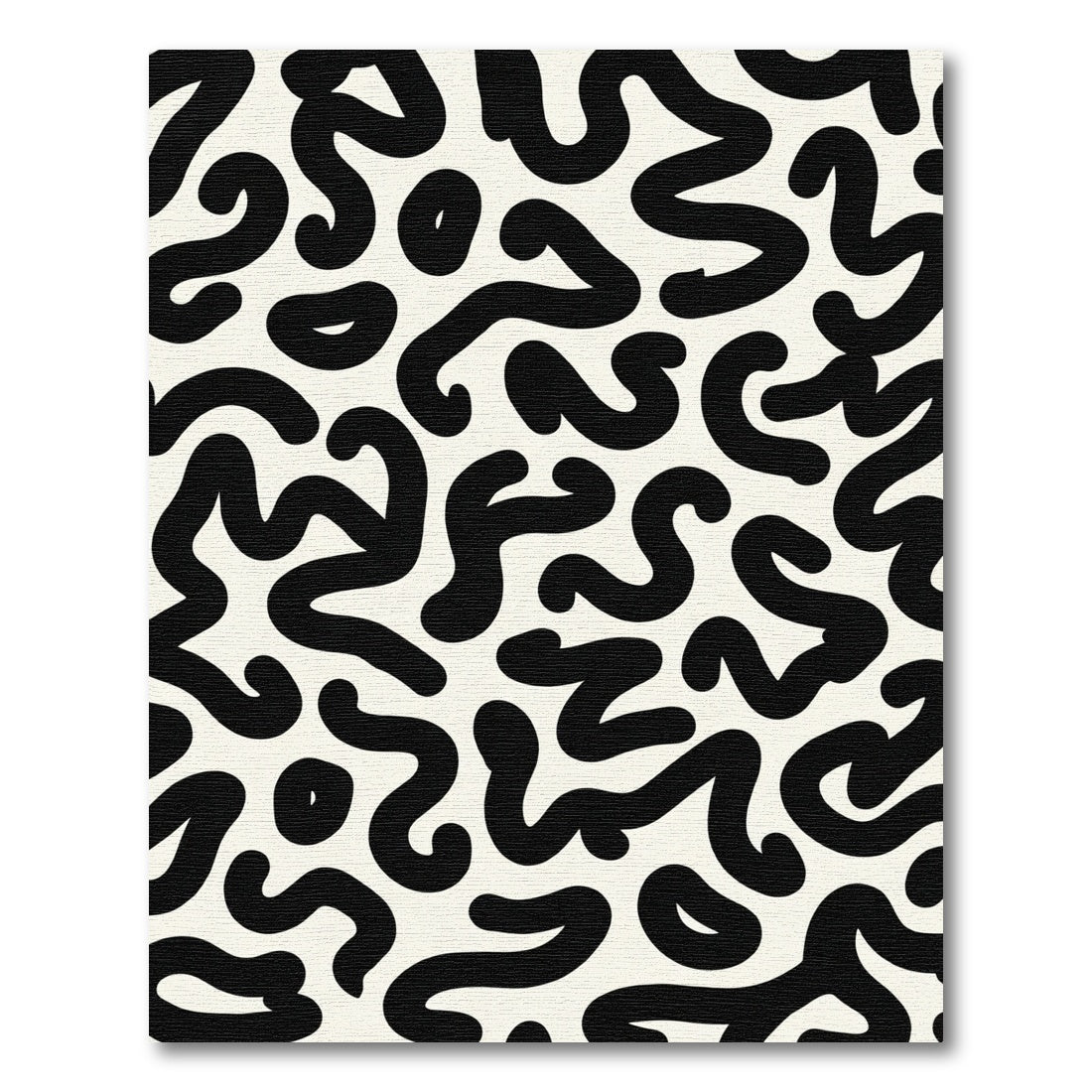Black Cream Organic Swirls Rug