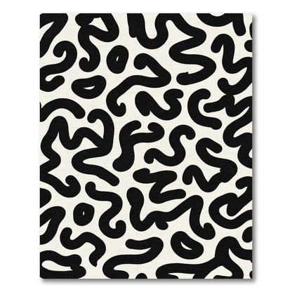 Black Cream Organic Swirls Rug