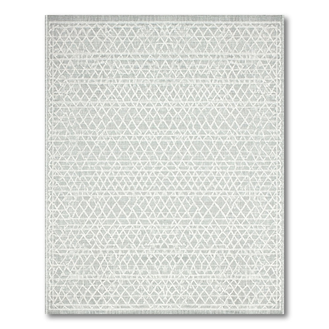 Grey Geometric Lattice Area Rug