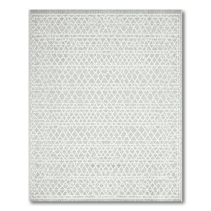 Grey Geometric Lattice Area Rug