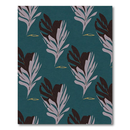 Dark Florals Amidst Teal Background Rug