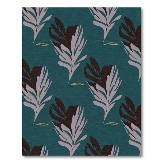 Dark Florals Amidst Teal Background Rug
