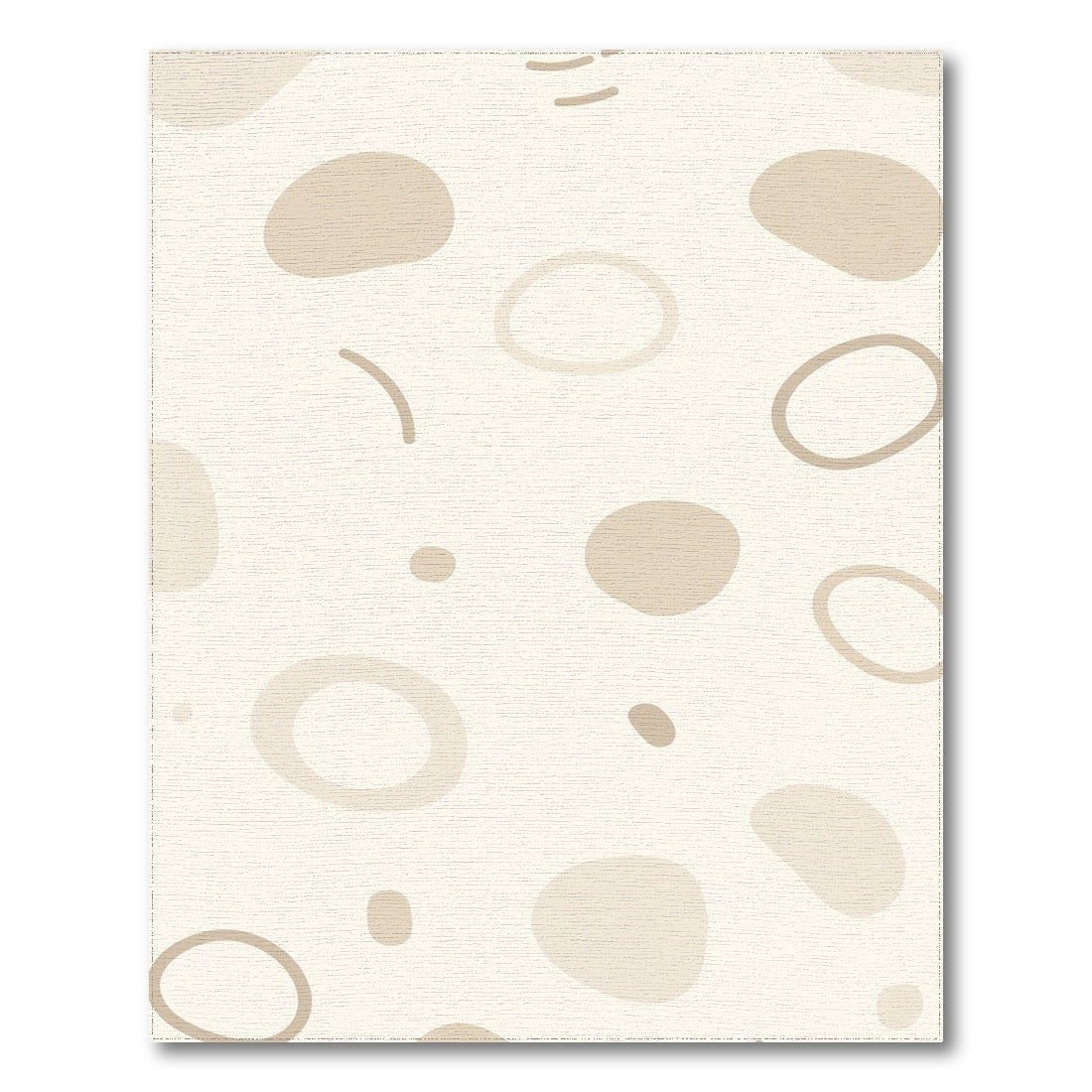 Beige Abstract Shapes Area Rug
