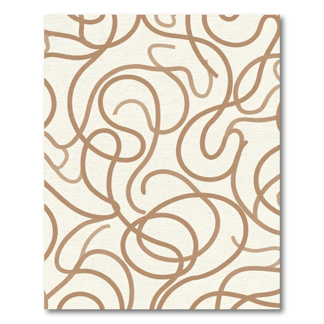 Minimalist Brown Swirl Line Rug