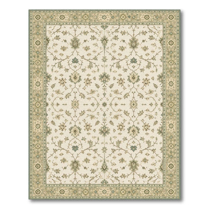 Beige Floral Vintage Area Rug