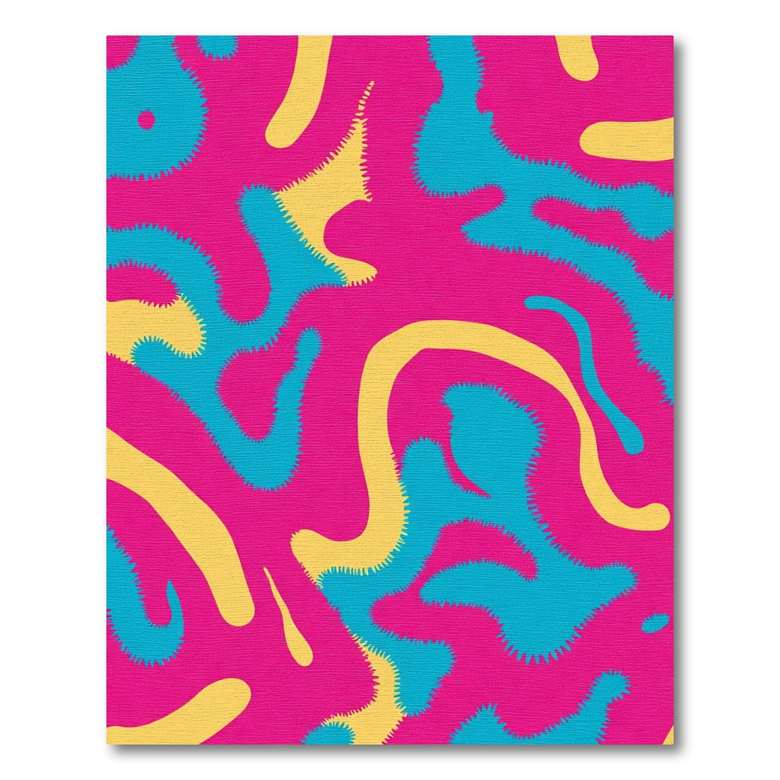Pink Aqua Yellow Organic Swirl Rug