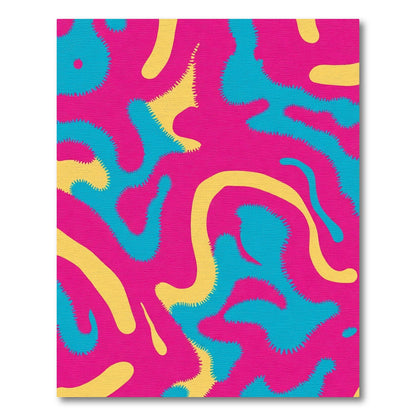 Pink Aqua Yellow Organic Swirl Rug