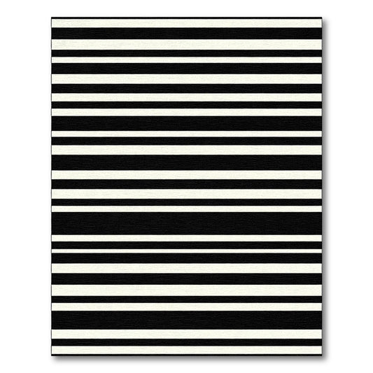 Black Cream Fine Stripe Rug