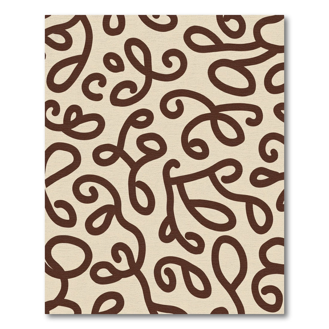 Brown Cream Swirl Ribbon Abstract Rug