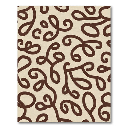 Brown Cream Swirl Ribbon Abstract Rug