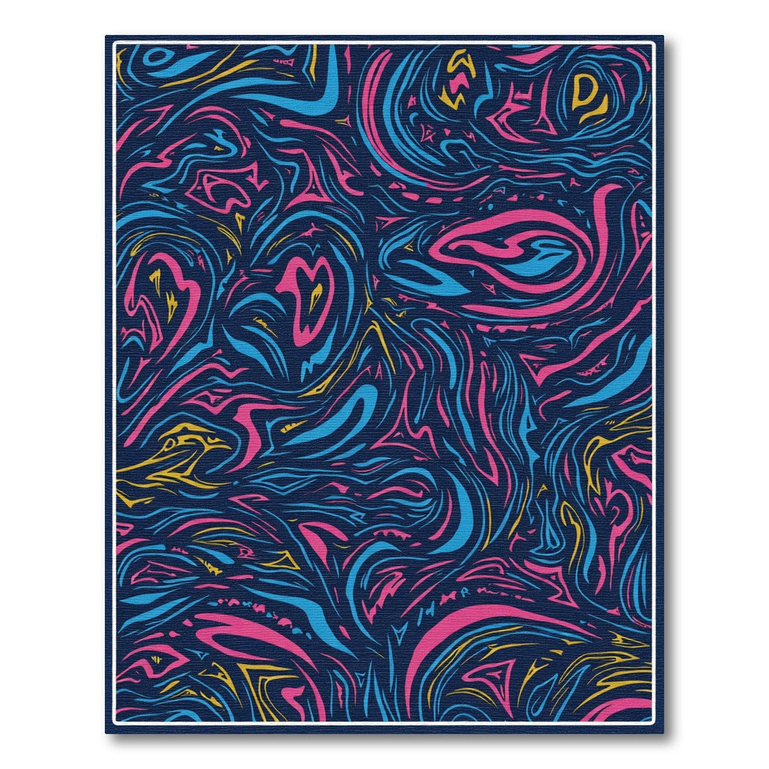 Bold Navy Abstract Swirl Rug