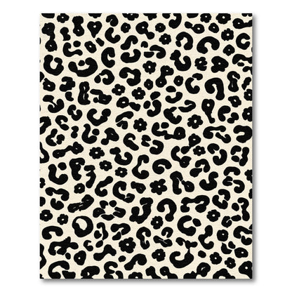 Cream And Black Leopard Print Rug
