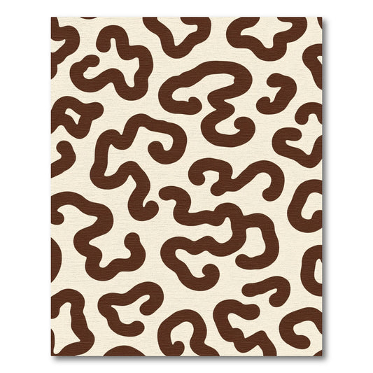 Brown Swirls Cream Abstract Rug