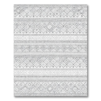 Black White Heritage Tribal Area Rug