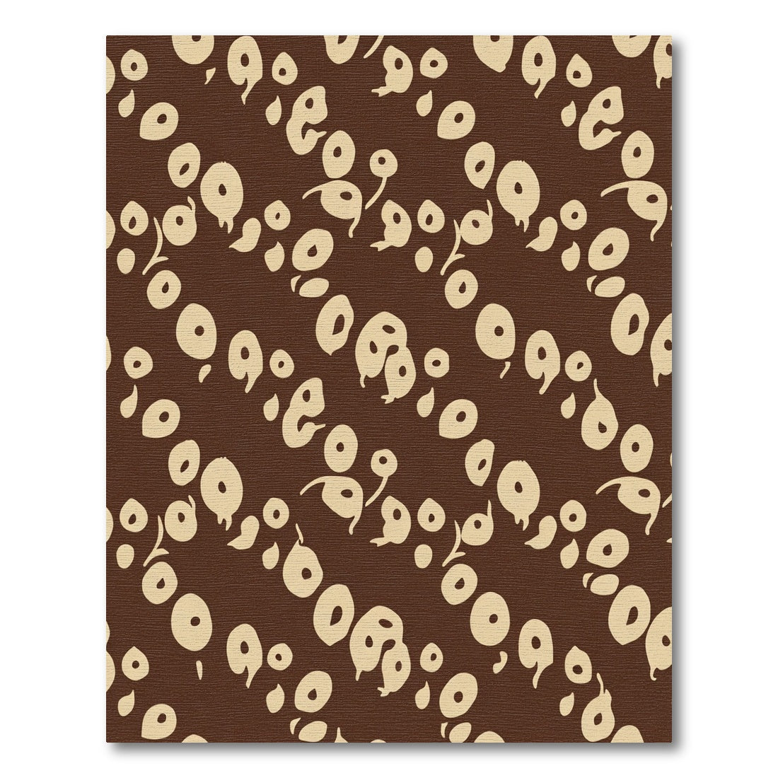 Brown and Cream Abstract Organic Shape Rug