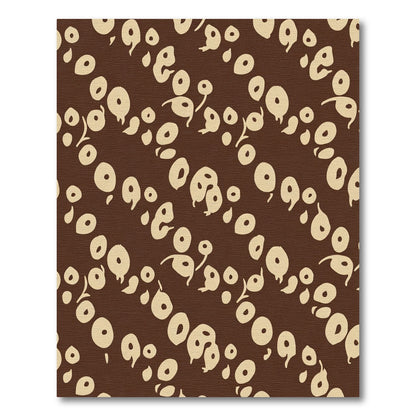 Brown and Cream Abstract Organic Shape Rug