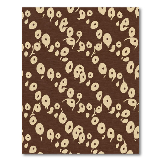 Brown and Cream Abstract Organic Shape Rug
