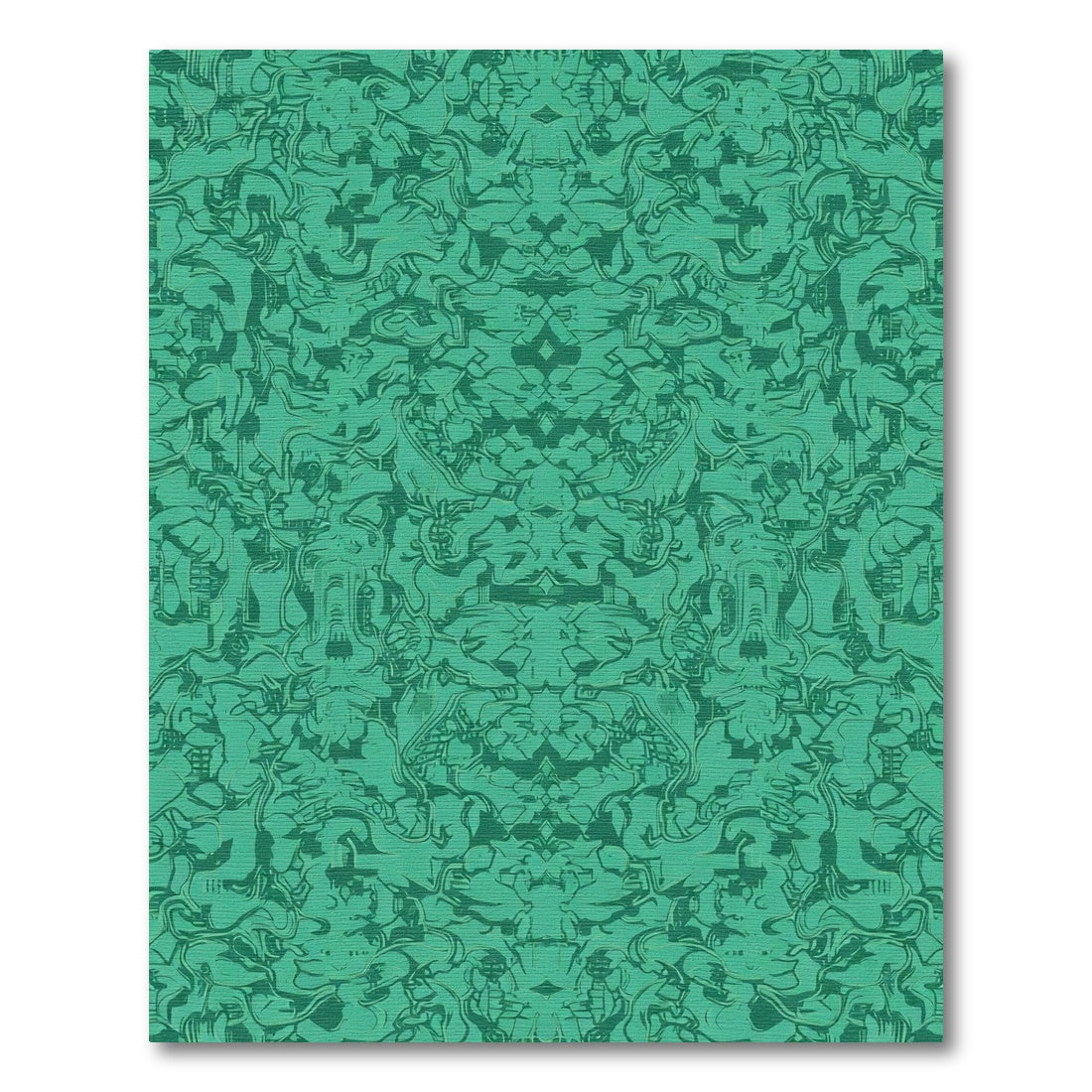 Emerald Green Abstract Organic Flow Rug