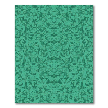 Emerald Green Abstract Organic Flow Rug
