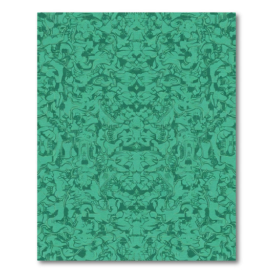 Emerald Green Abstract Organic Flow Rug