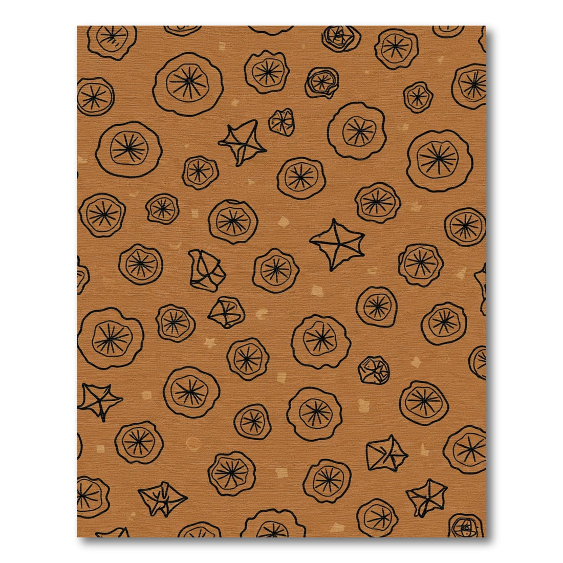 Earthy Orange Abstract Floral Cluster Rug