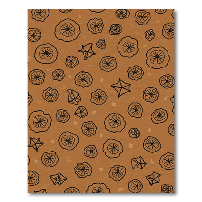 Earthy Orange Abstract Floral Cluster Rug