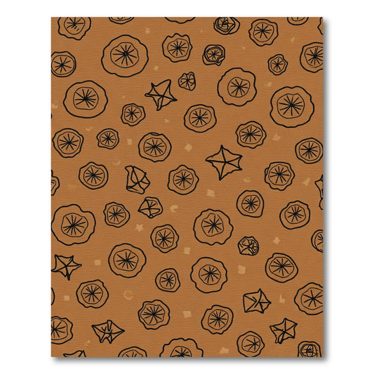 Earthy Orange Abstract Floral Cluster Rug