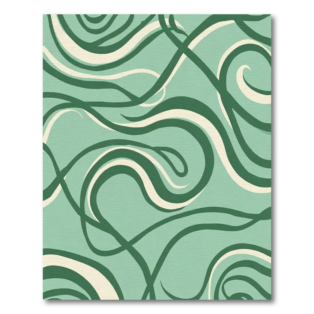 Sleek Teal Swirl Ribbon Rug