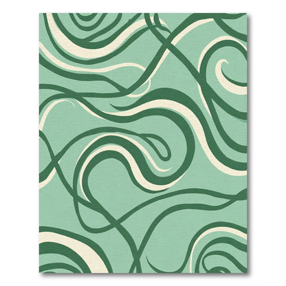 Sleek Teal Swirl Ribbon Rug