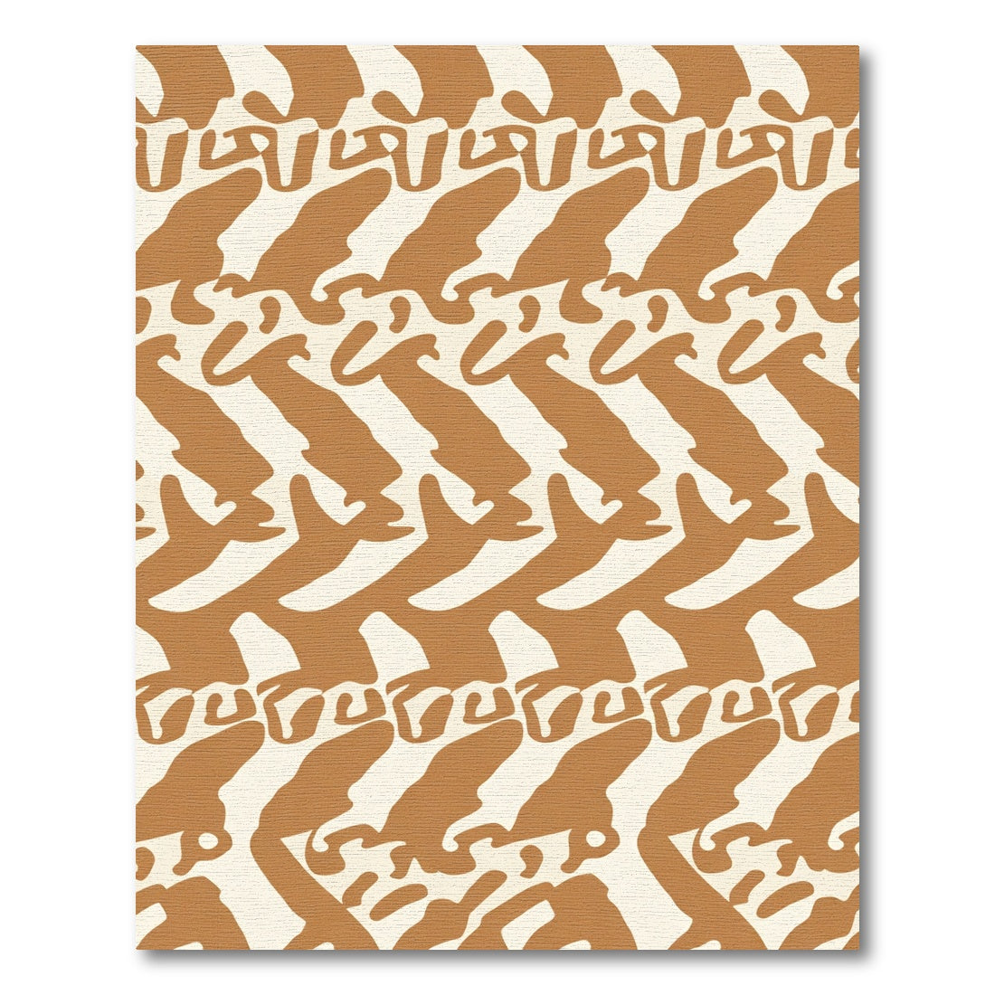 Abstract Ochre Cream Organic Shapes Rug