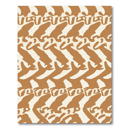 Abstract Ochre Cream Organic Shapes Rug