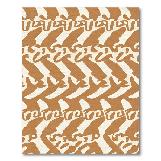 Abstract Ochre Cream Organic Shapes Rug