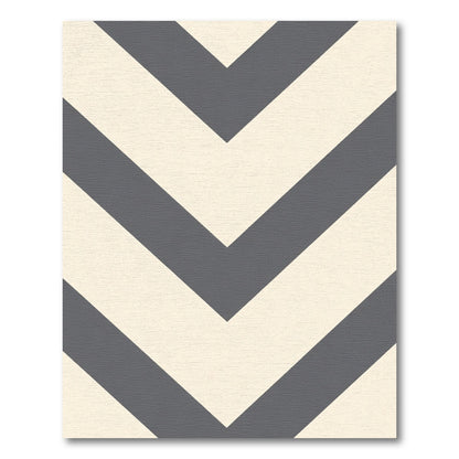 Modern Charcoal Chevron Cream Rug
