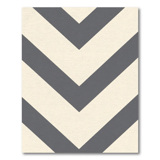 Modern Charcoal Chevron Cream Rug