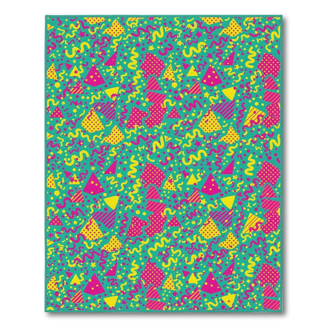 Vibrant Teal Confetti Kids Area Rug