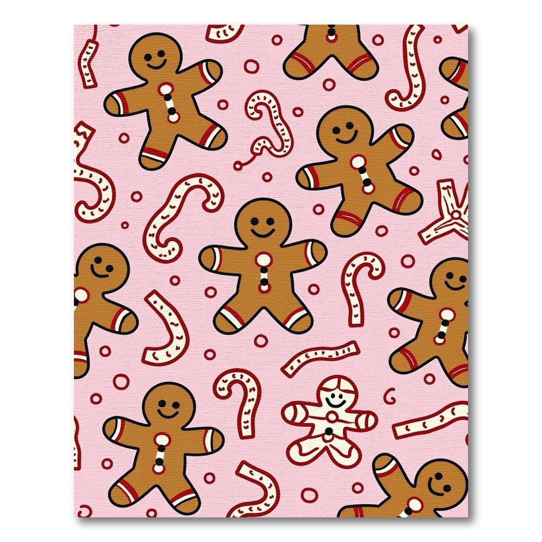Gingerbread Candy Cane Pink Pattern Rug