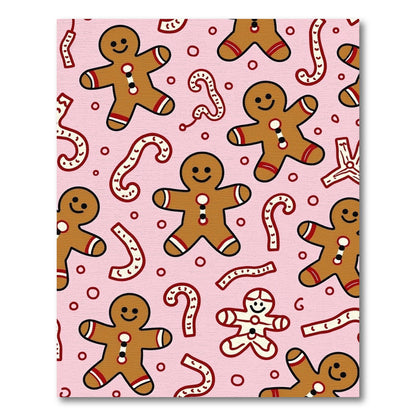 Gingerbread Candy Cane Pink Pattern Rug