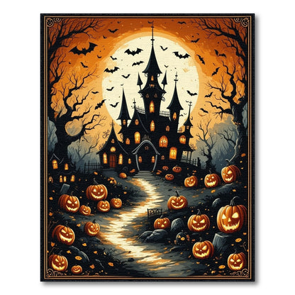 ODIKA Halloween Haunted Mansion Pumpkin Rug