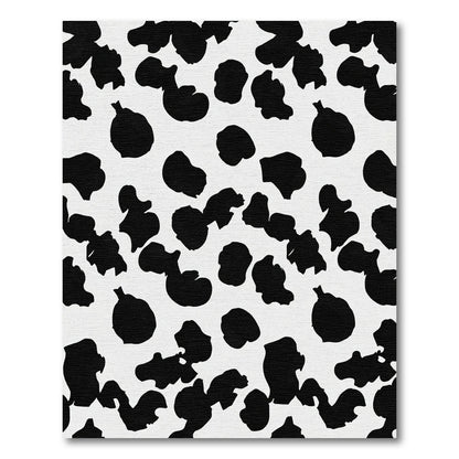 Black And White Spotted Organic Forms Rug