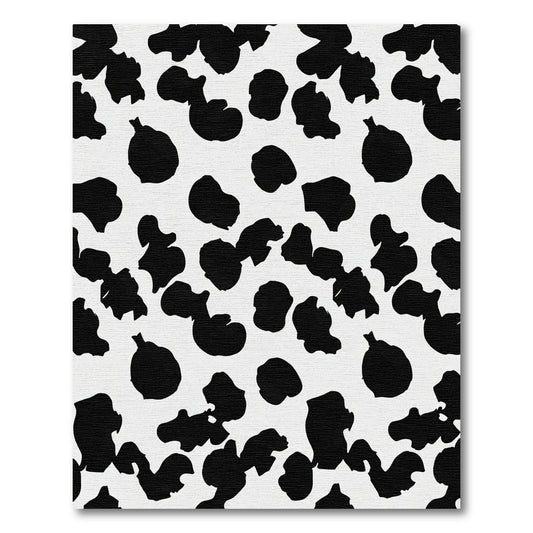 Black And White Spotted Organic Forms Rug
