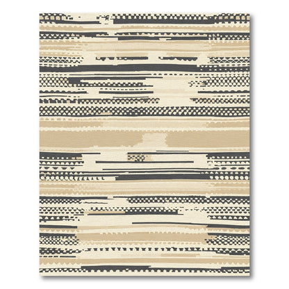 Neutral Earth Tones Textured Stripes Rug