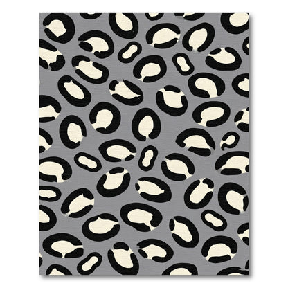 Modern Gray Leopard Spots Contemporary Rug