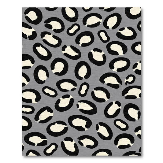 Modern Gray Leopard Spots Contemporary Rug