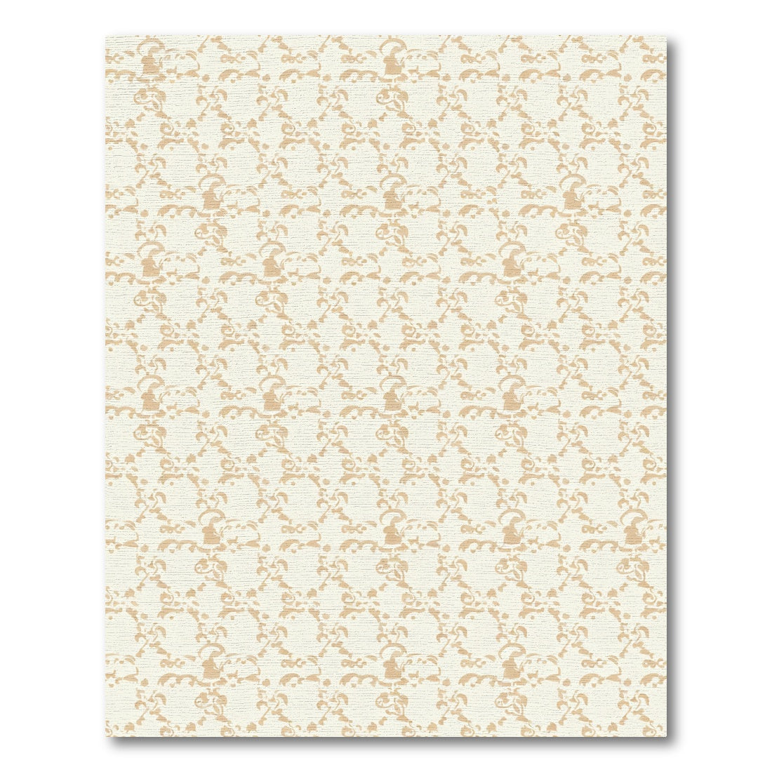 Cream Beige Watercolor Vine Runner Rug