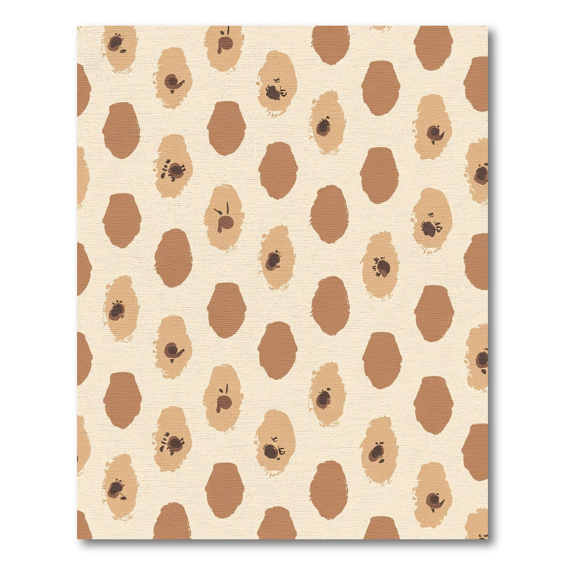 Brown and Tan Abstract Brushstroke Spots Rug