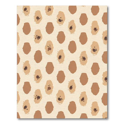 Brown and Tan Abstract Brushstroke Spots Rug
