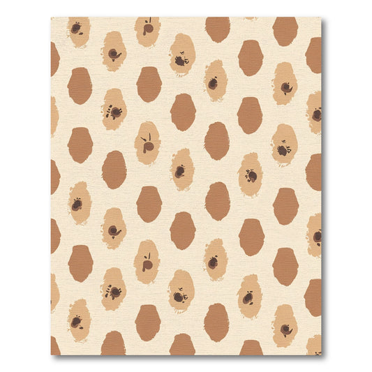 Brown and Tan Abstract Brushstroke Spots Rug